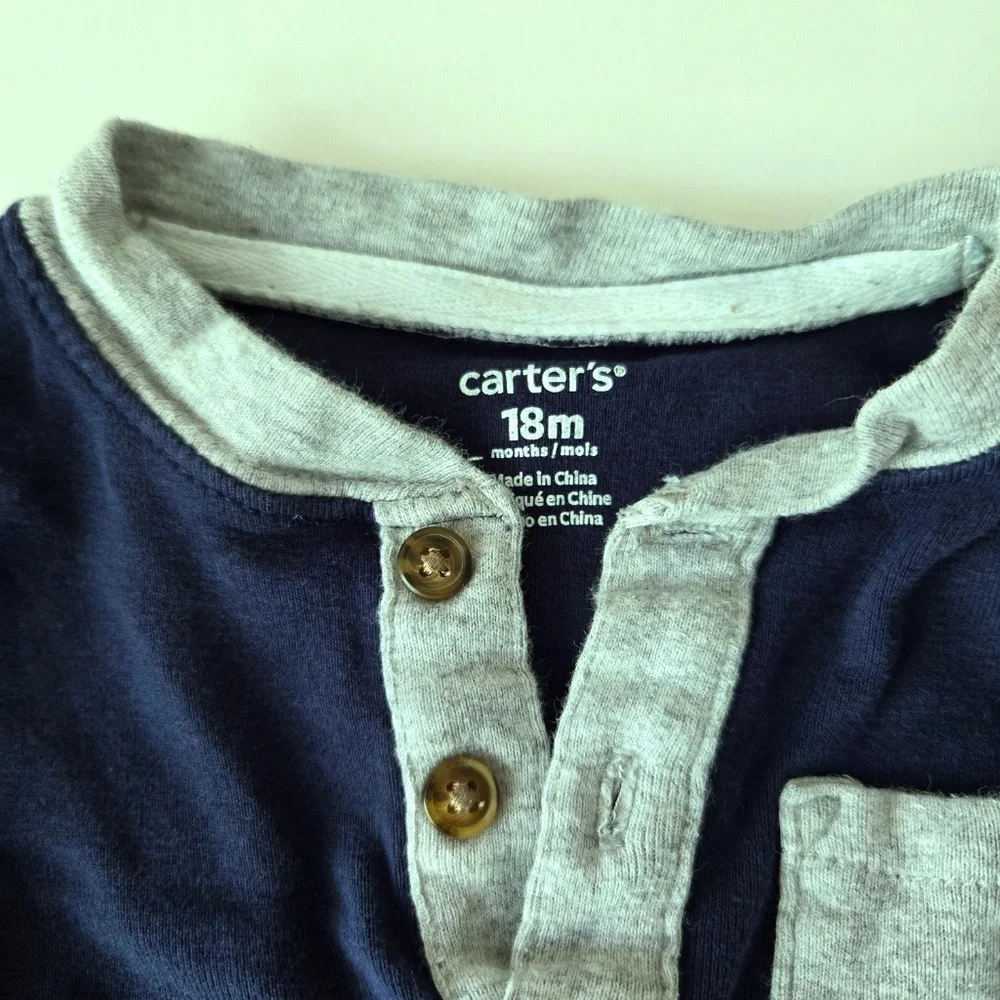 3Pack Carter's Long Sleeve Colorblock Bodysuit Onesies
